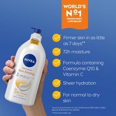 NIVEA Sheer Hydration: etiqueta Q10 y Vitamina C para cuidado antioxidante suave