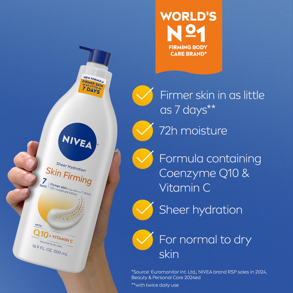 NIVEA Sheer Hydration with Q10 and Vitamin C ingredients nourish skin.