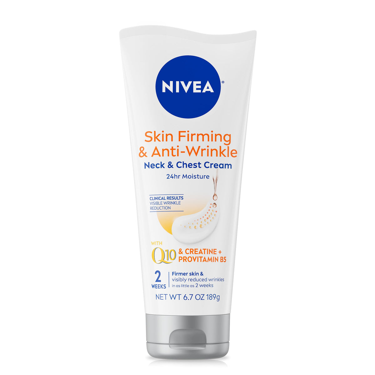 NIVEA neck-chest cream tube front for targeted firming and hydration