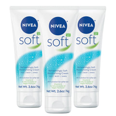NIVEA Soft crema hidratante en frasco de 2,6 onzas para hidratación diaria.