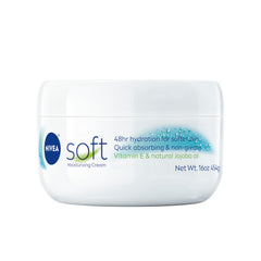NIVEA Soft crema en frasco de 16 oz para uso diario.