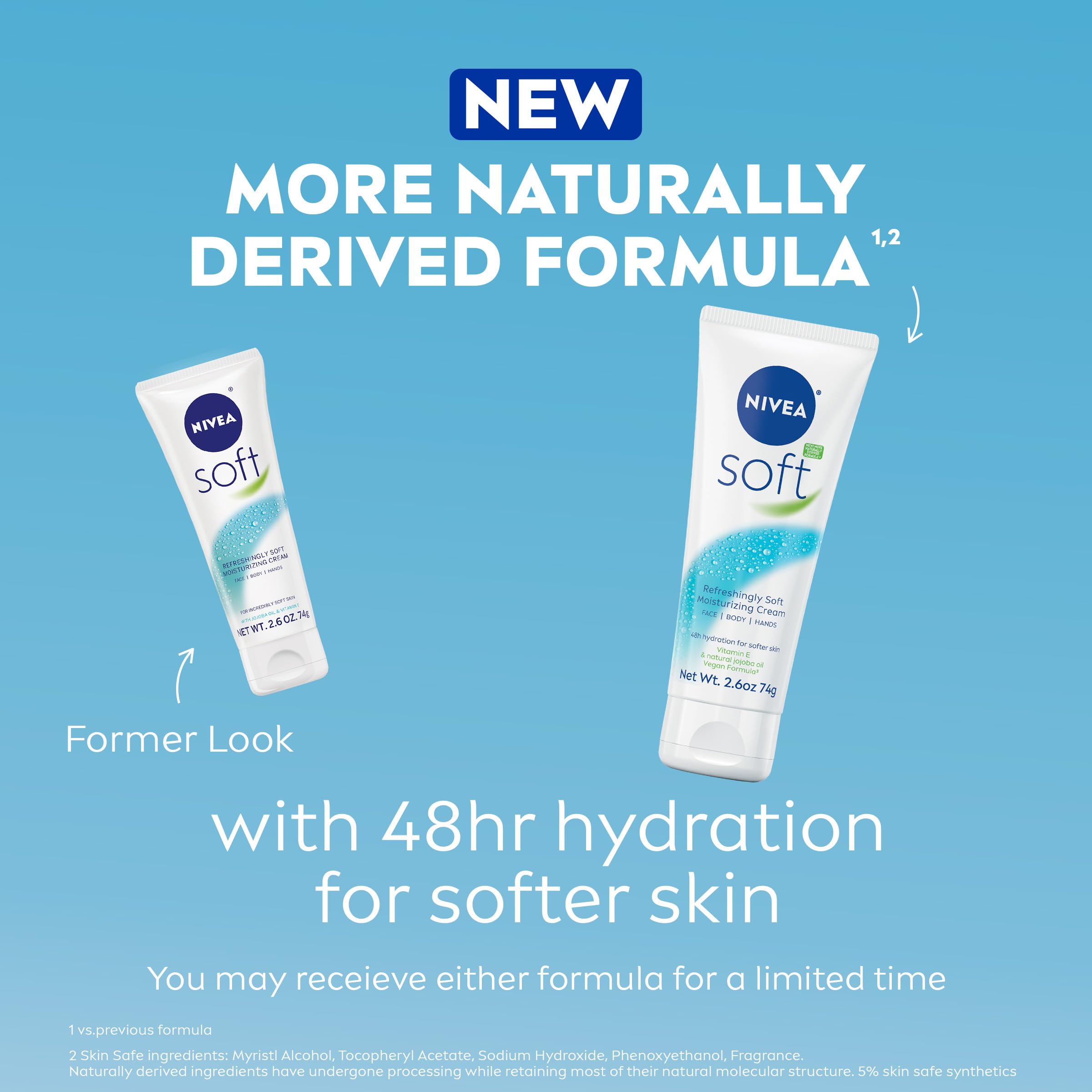 Textura ligera de NIVEA Soft con absorción rápida para la piel.