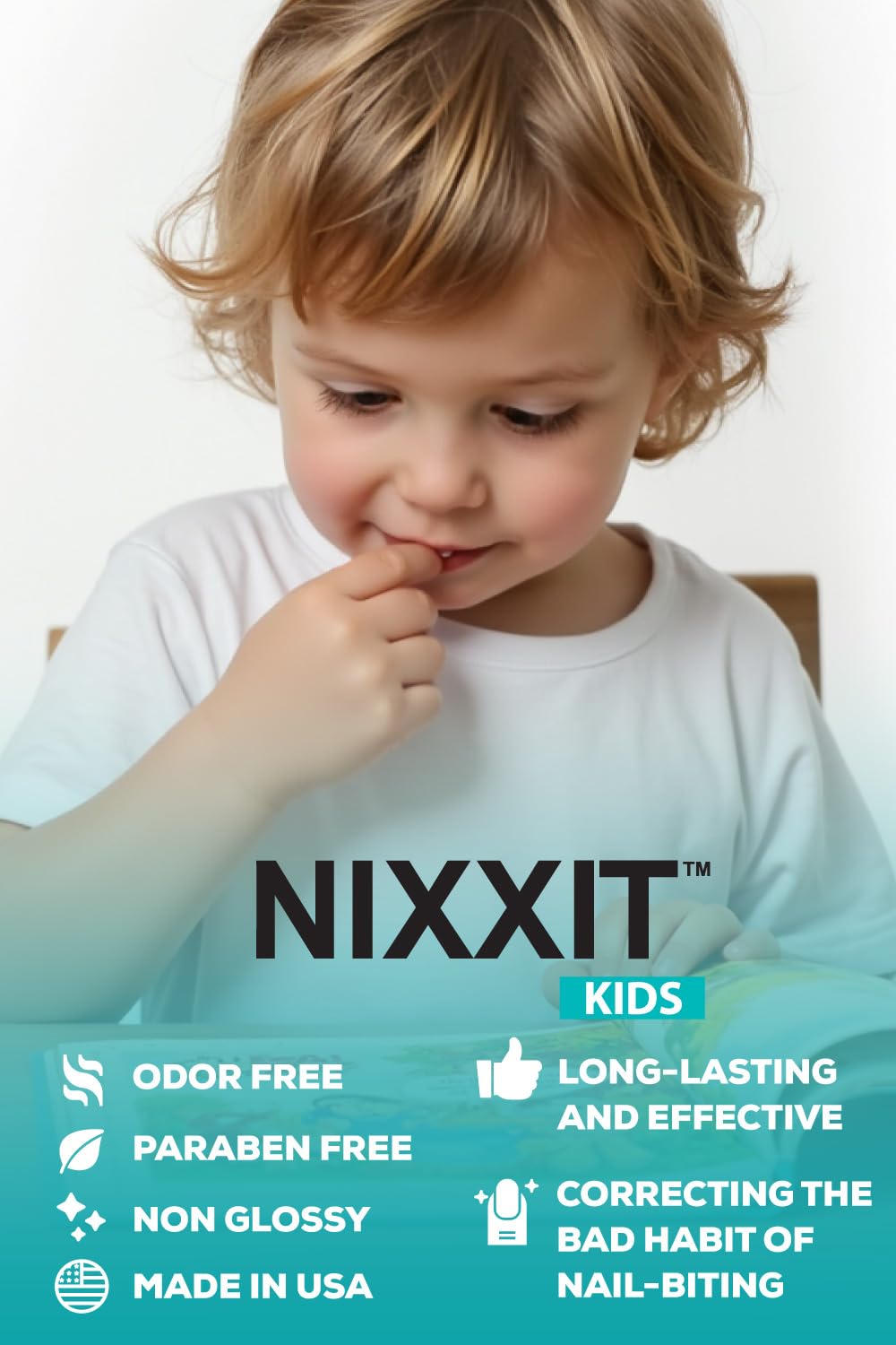 NIXXIT Sabor amargo para niños, ayuda a evitar el chupado del dedo.
