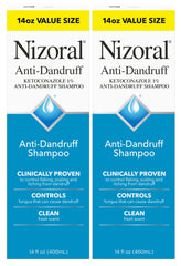 Nizoral anti-dandruff shampoo pour showing fresh formula for scalp relief