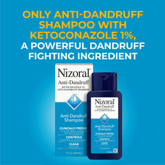 Nizoral champú anticaspa, vertido en la mano, limpieza suave del cuero cabelludo