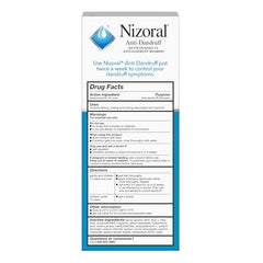 Nizoral ketoconazole 1-percent label highlights active ingredient for dandruff control.