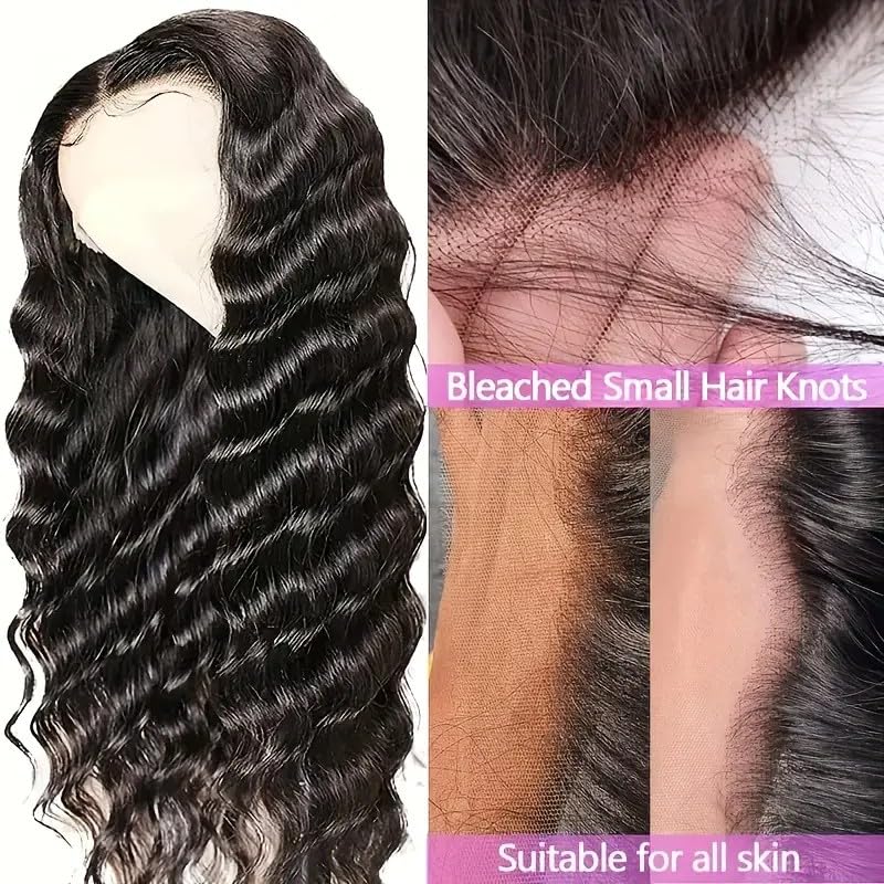 NKTU Deep Wave wig with HD transparent lace blends skin
