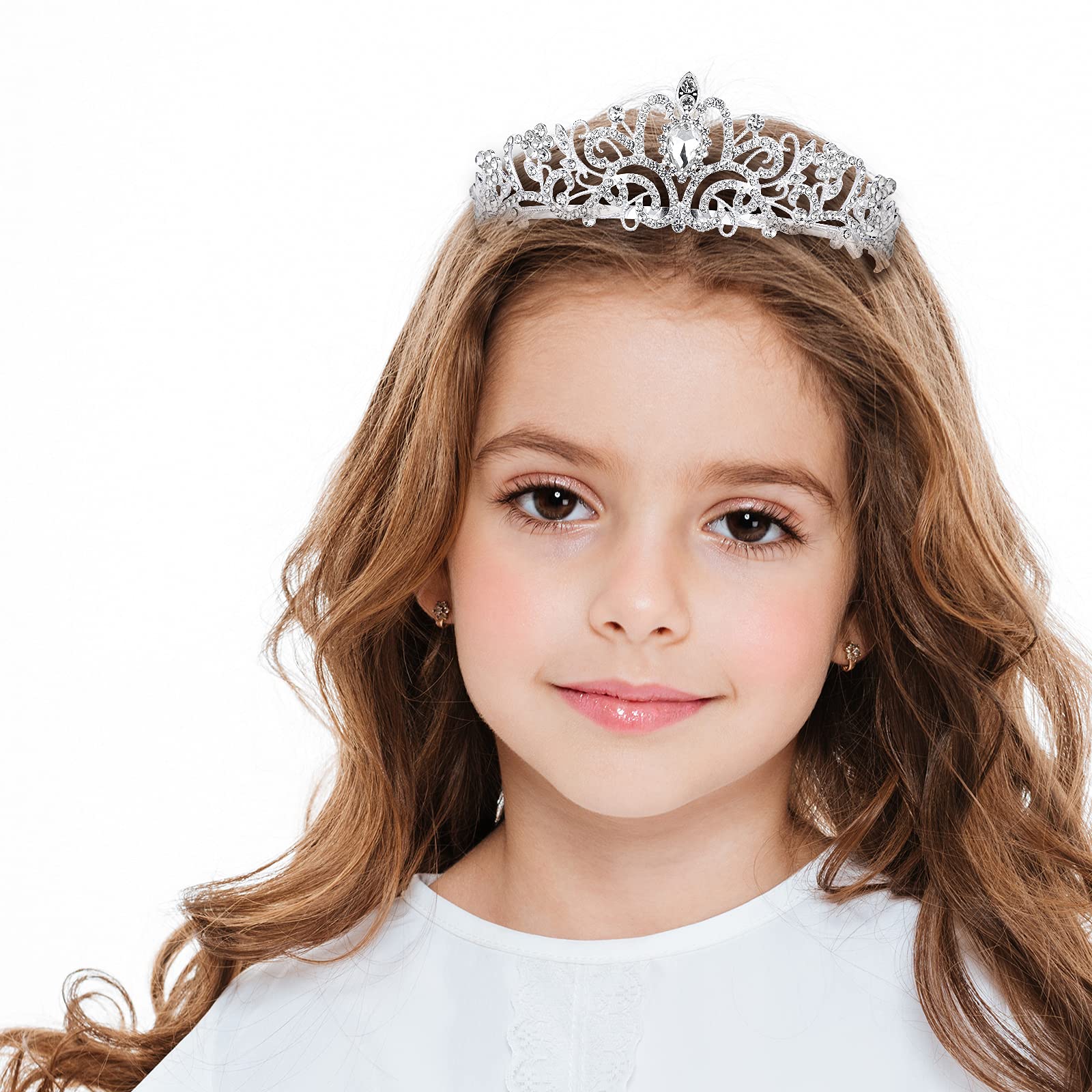 Nljihkure cubic zircon crown closeup highlighting sparkling rhinestones