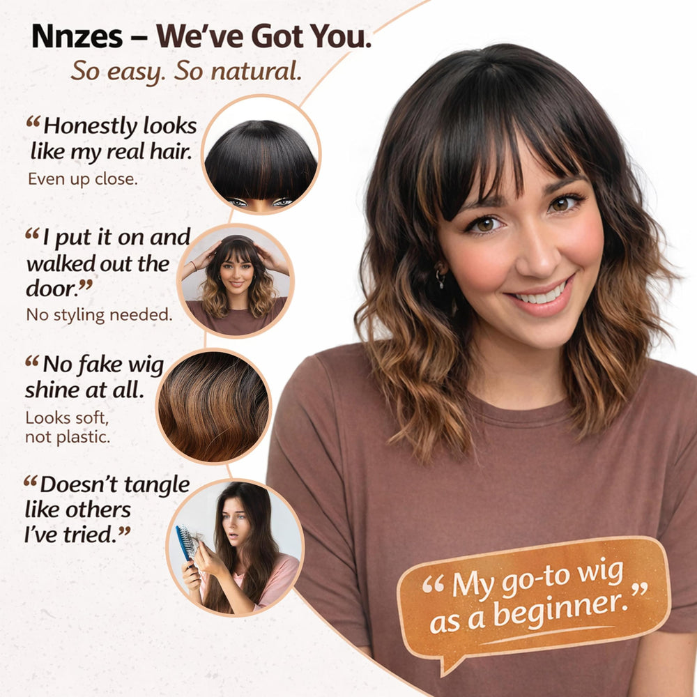 Nnzes wig fibers are heat resistant for styling versatility.