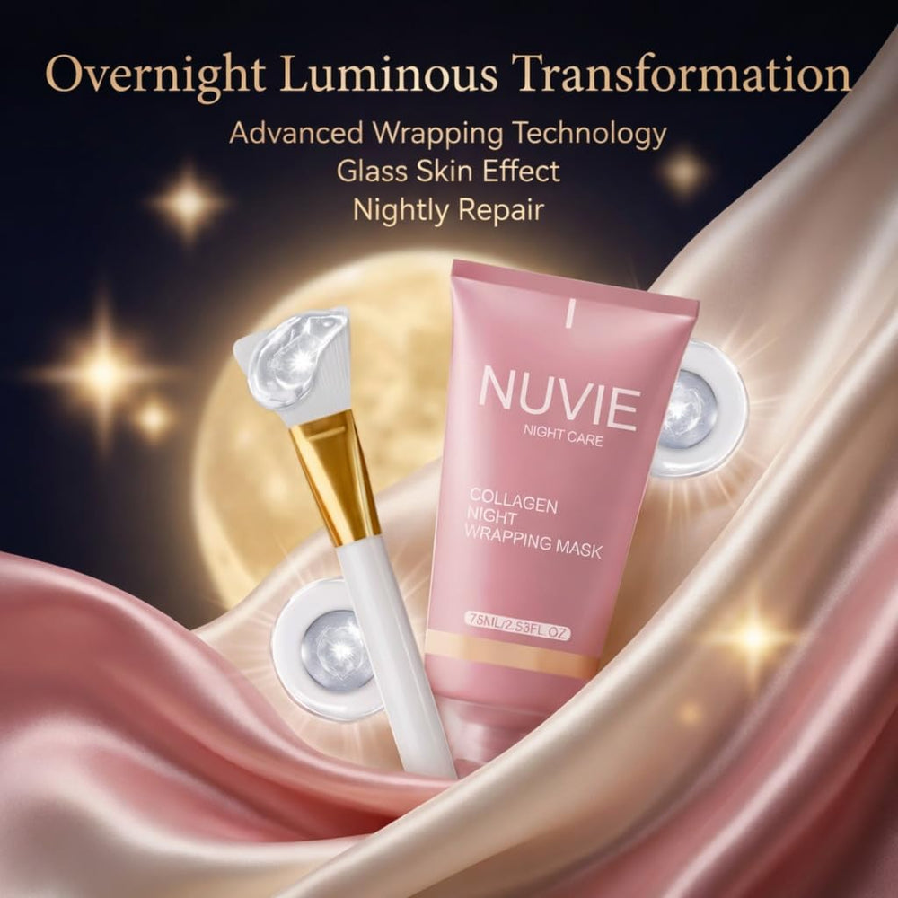 No Bald Nuvie collagen mask close-up shows smooth texture and suppleness.