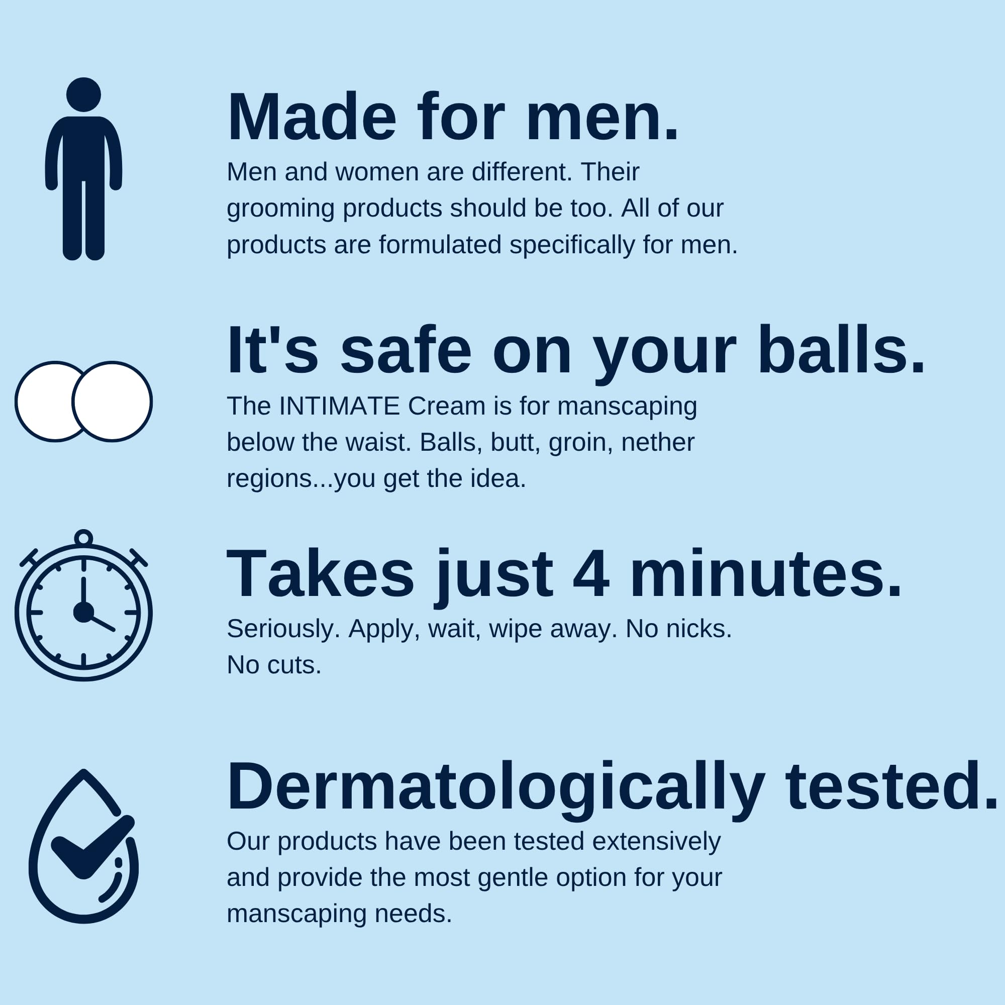 NO HAIR CREW applying cream for manscaping shows easy, comfortable use.