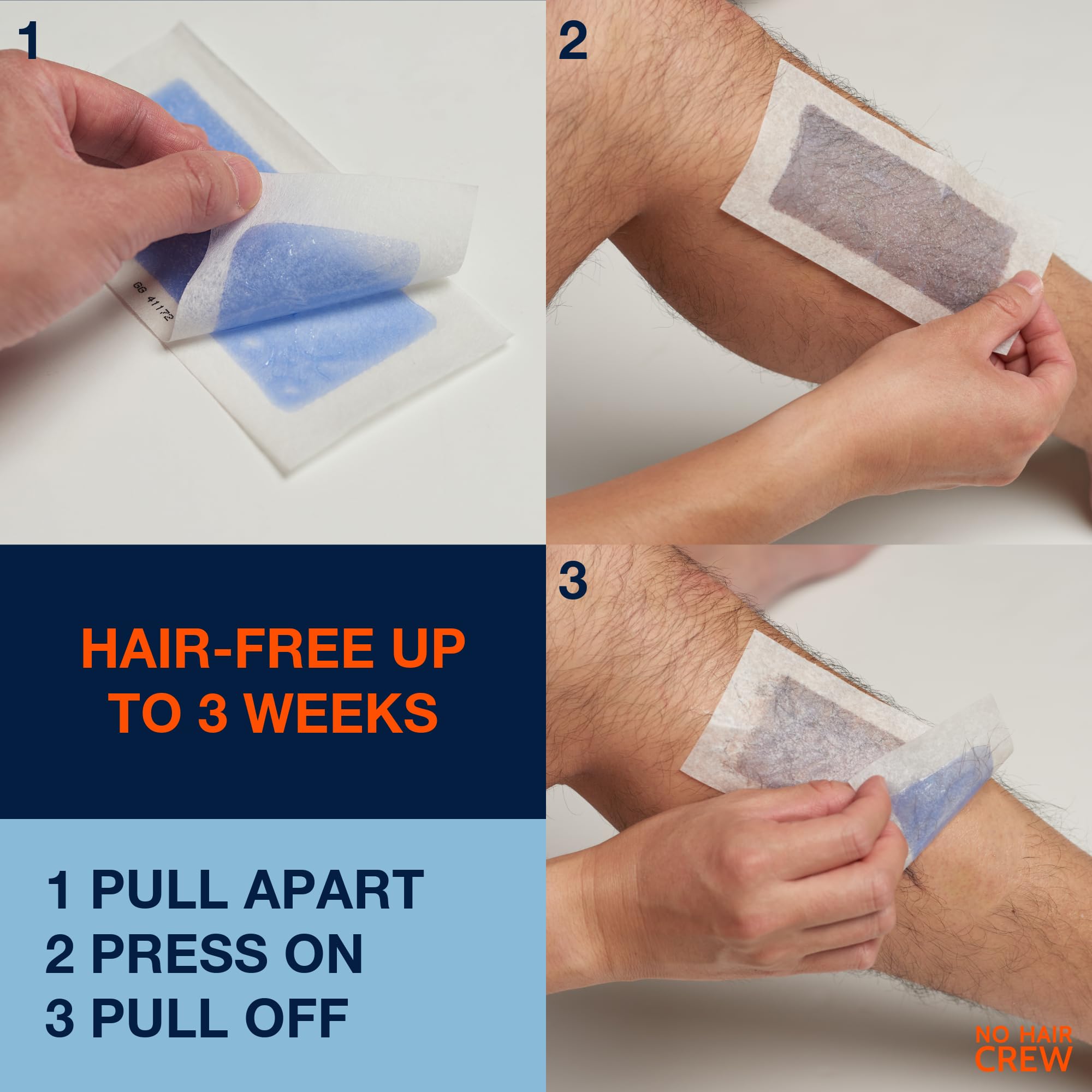 NO HAIR CREW body wax strips for arms offer quick, clean removal with long-lasting results.
