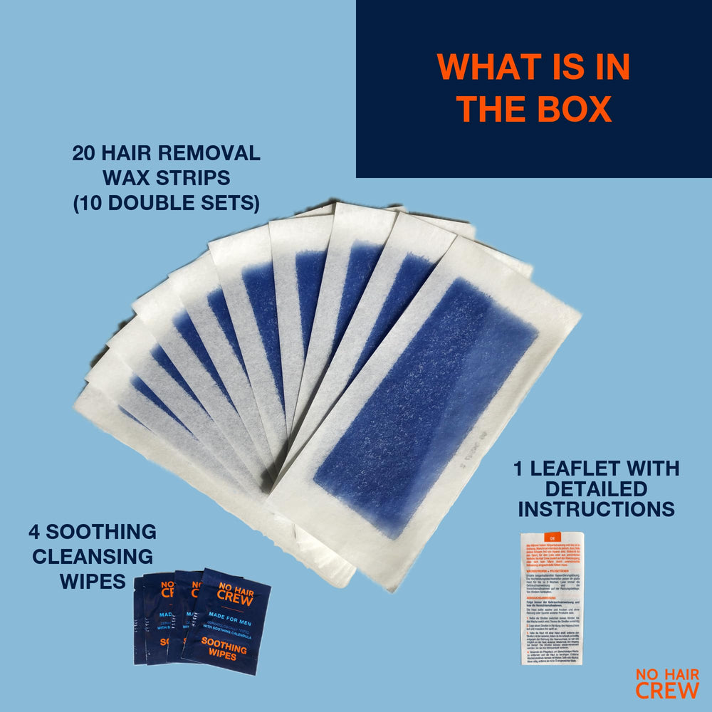 NO HAIR CREW post-depilation wipes soothe skin after waxing sessions.
