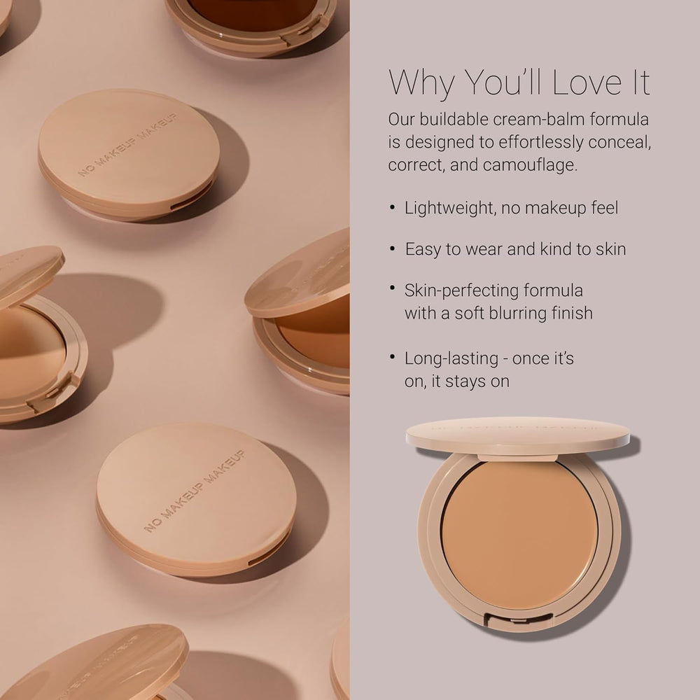 Dual chamber sponge packaging for adjustable coverage with No Makeup Makeup Foundation.