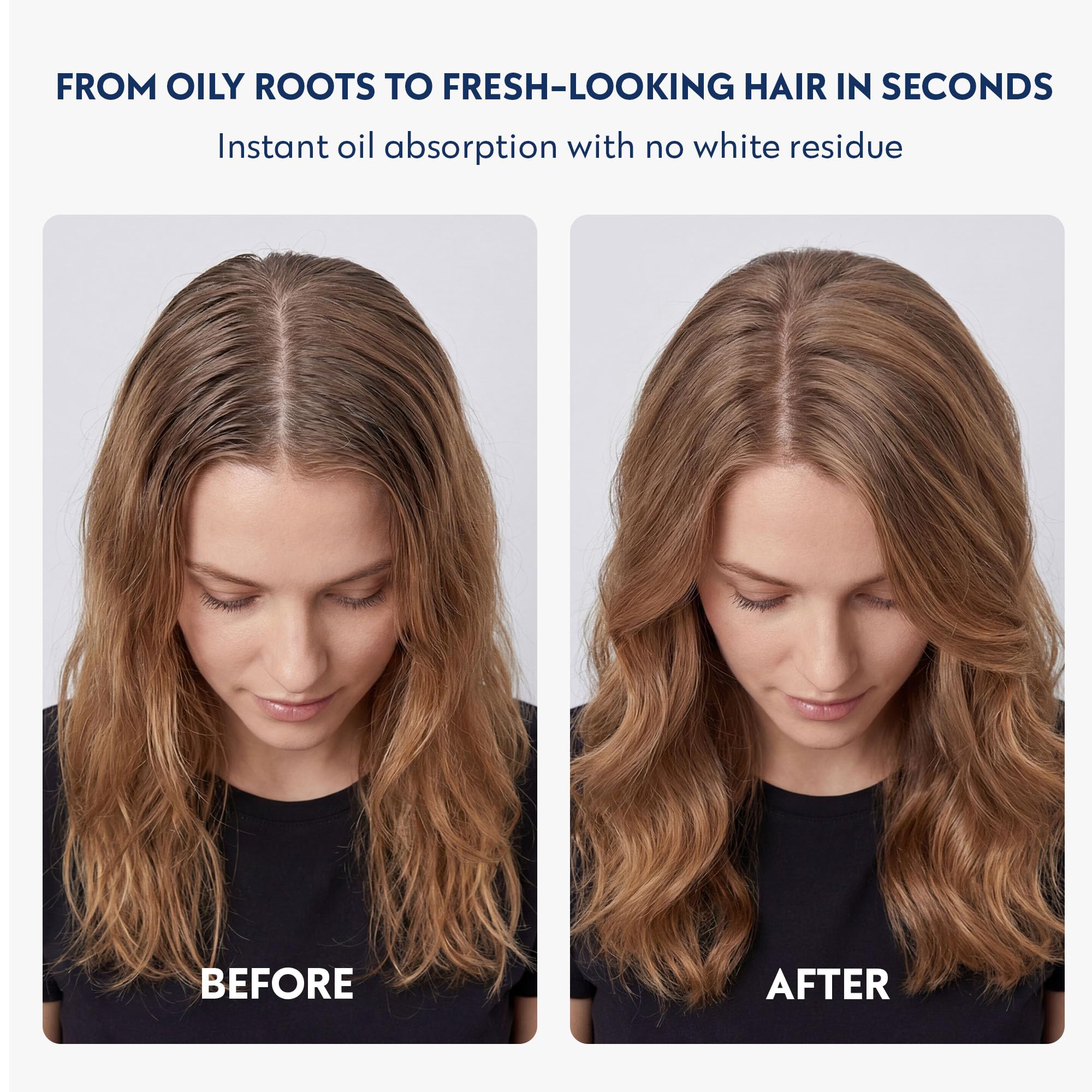 Applying to roots, No Nothing absorbs oil for a lightweight refresh.