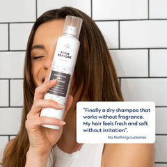 Invisible finish on dark hair, No Nothing leaves no white residue.
