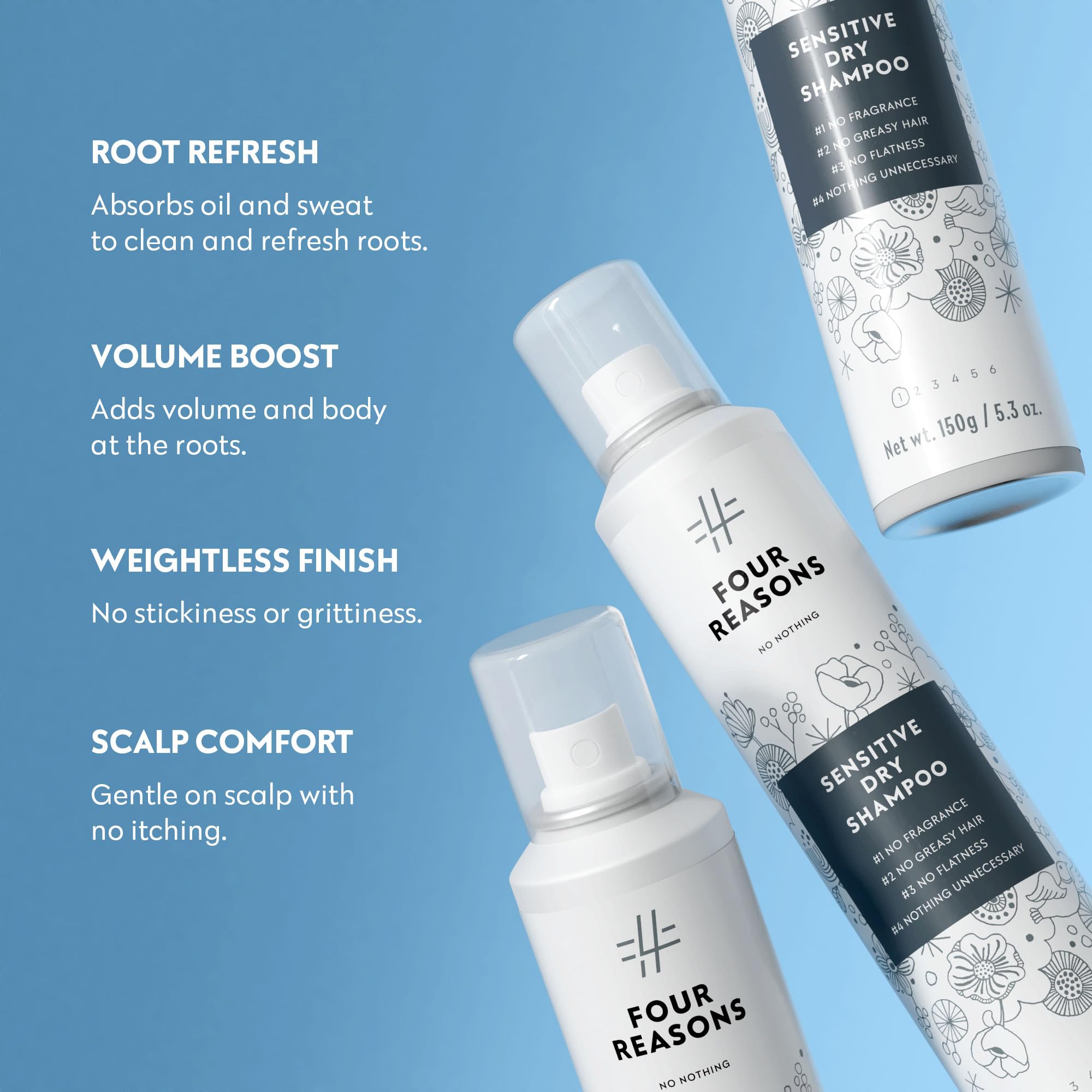 No Nothing Dry Shampoo spray action shows quick root application.