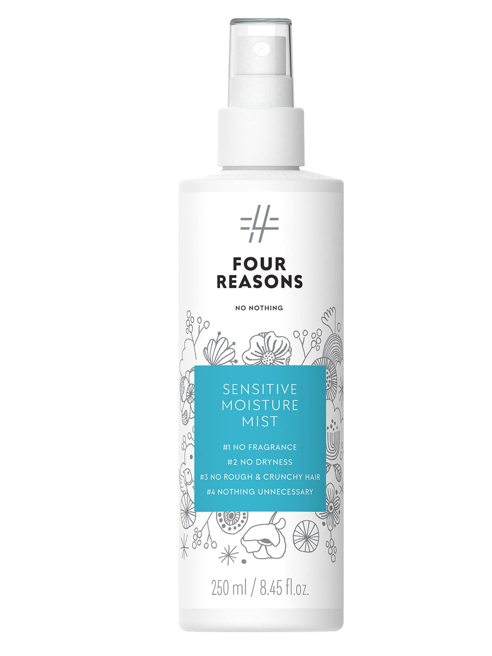 No Nothing Moisture Mist bottle pour, fragrance-free detangler and heat protection.