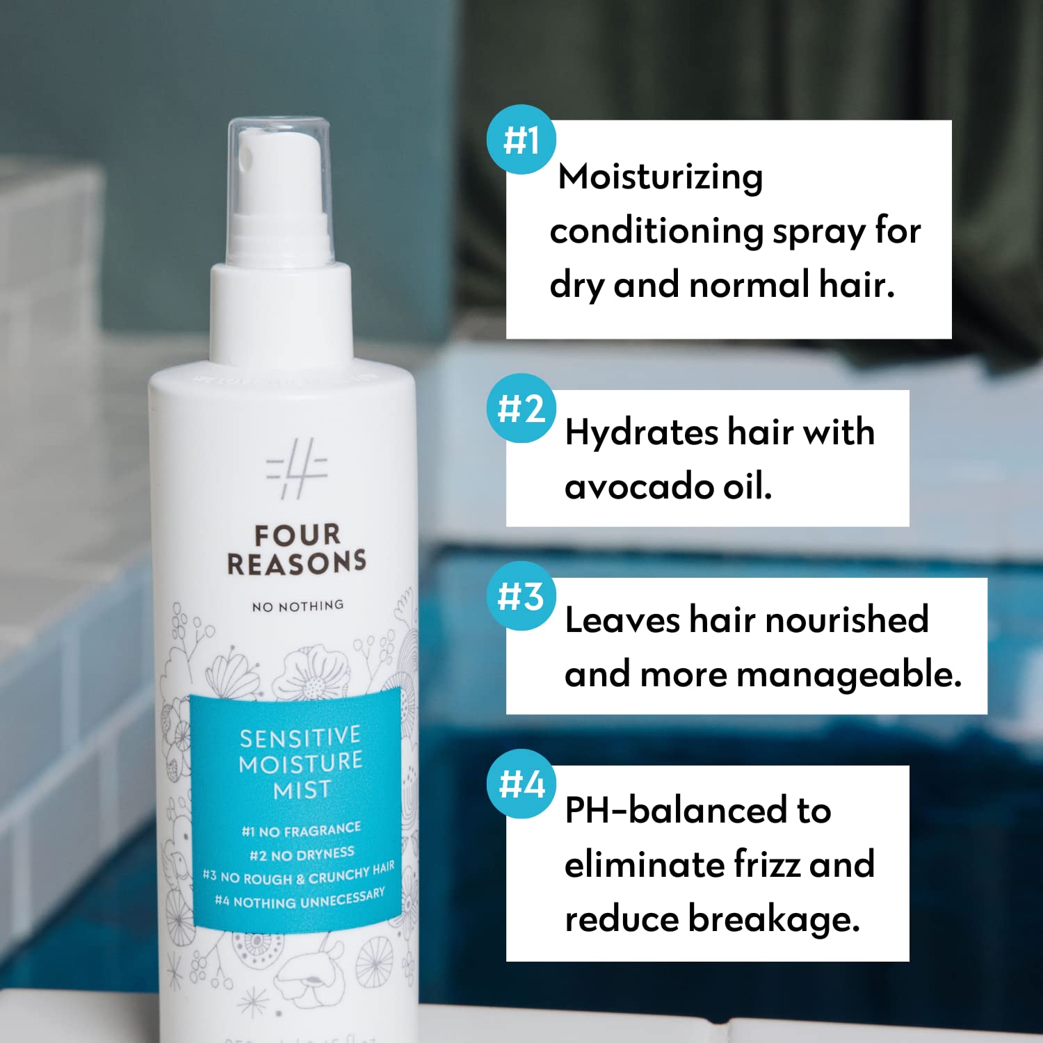 No Nothing Moisture Mist spray application demonstrates easy detangling and lightweight hydration.