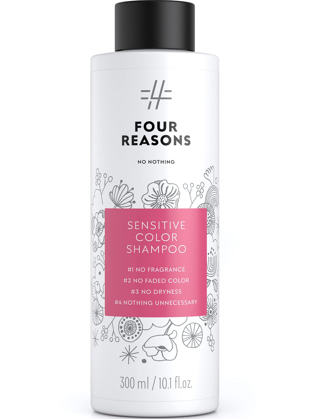 No Nothing Sensitive Shampoo bottle highlighting color protection for color-treated hair.