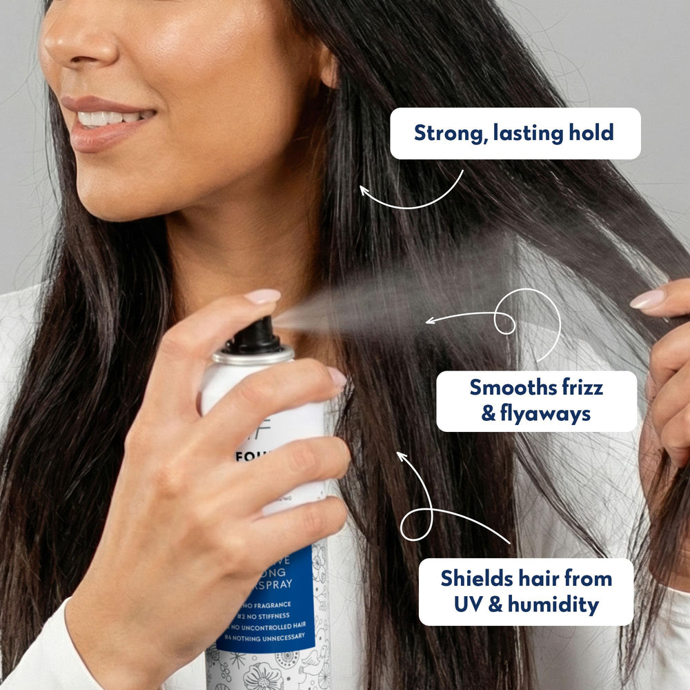 No Nothing Strong Hairspray fragrance-free label signaling hypoallergenic formula.