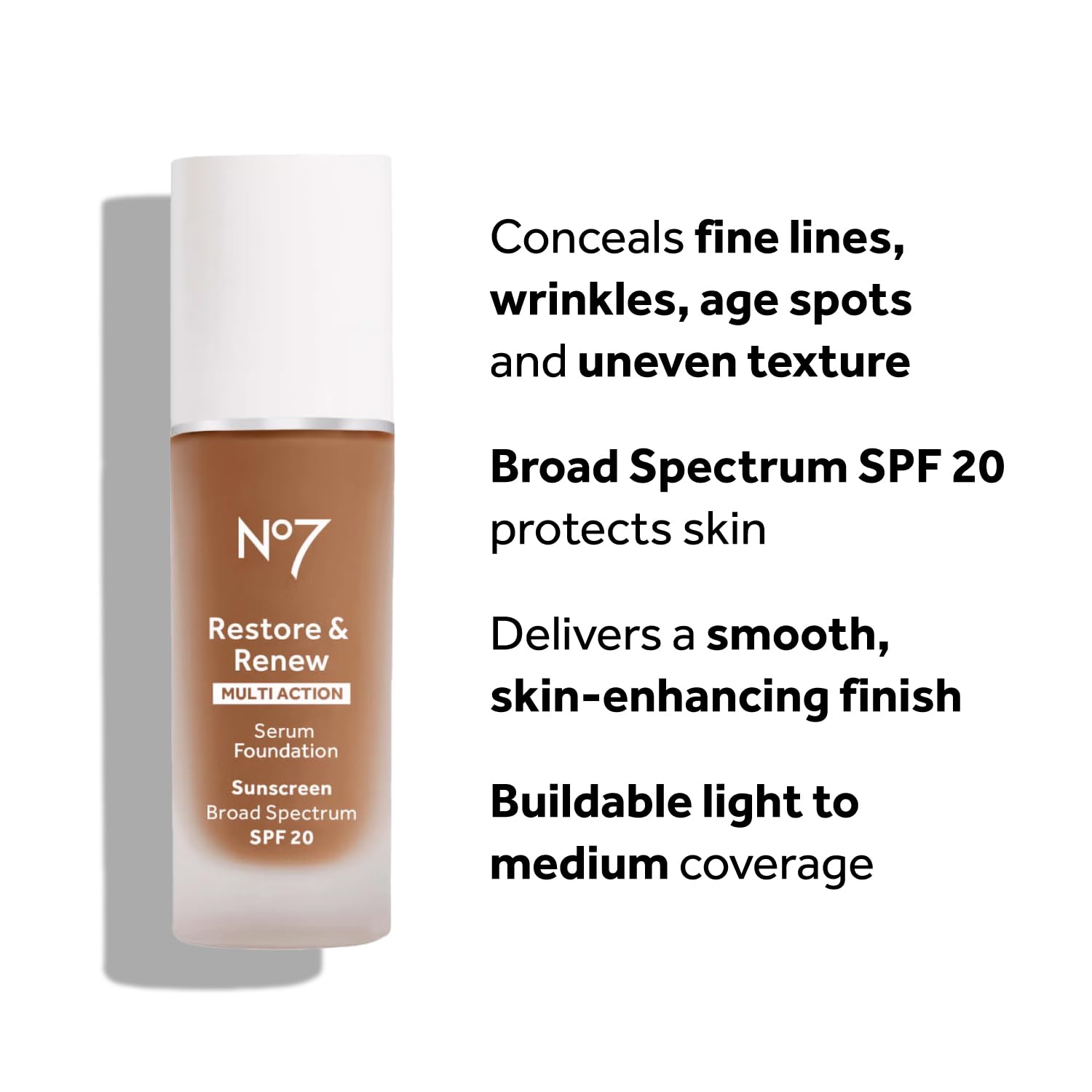 No7 Restore y Renew: SPF 20 para protección diaria de la piel.