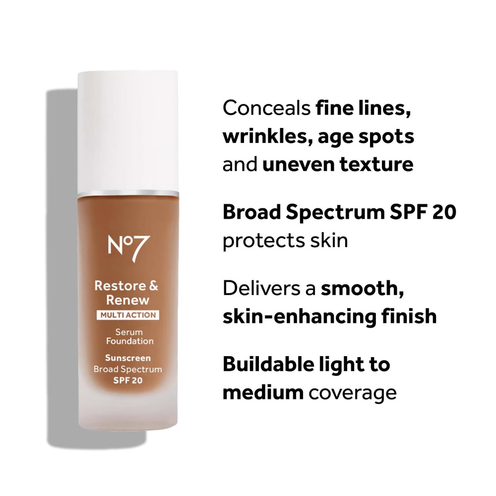 No7 Restore y Renew: SPF 20 para protección diaria de la piel.