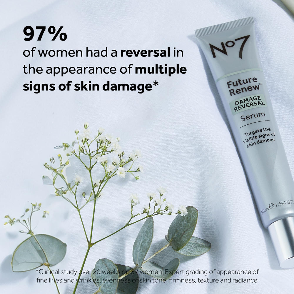 No7 Future Renew 3-piece set ideal for travel and on-the-go skincare.