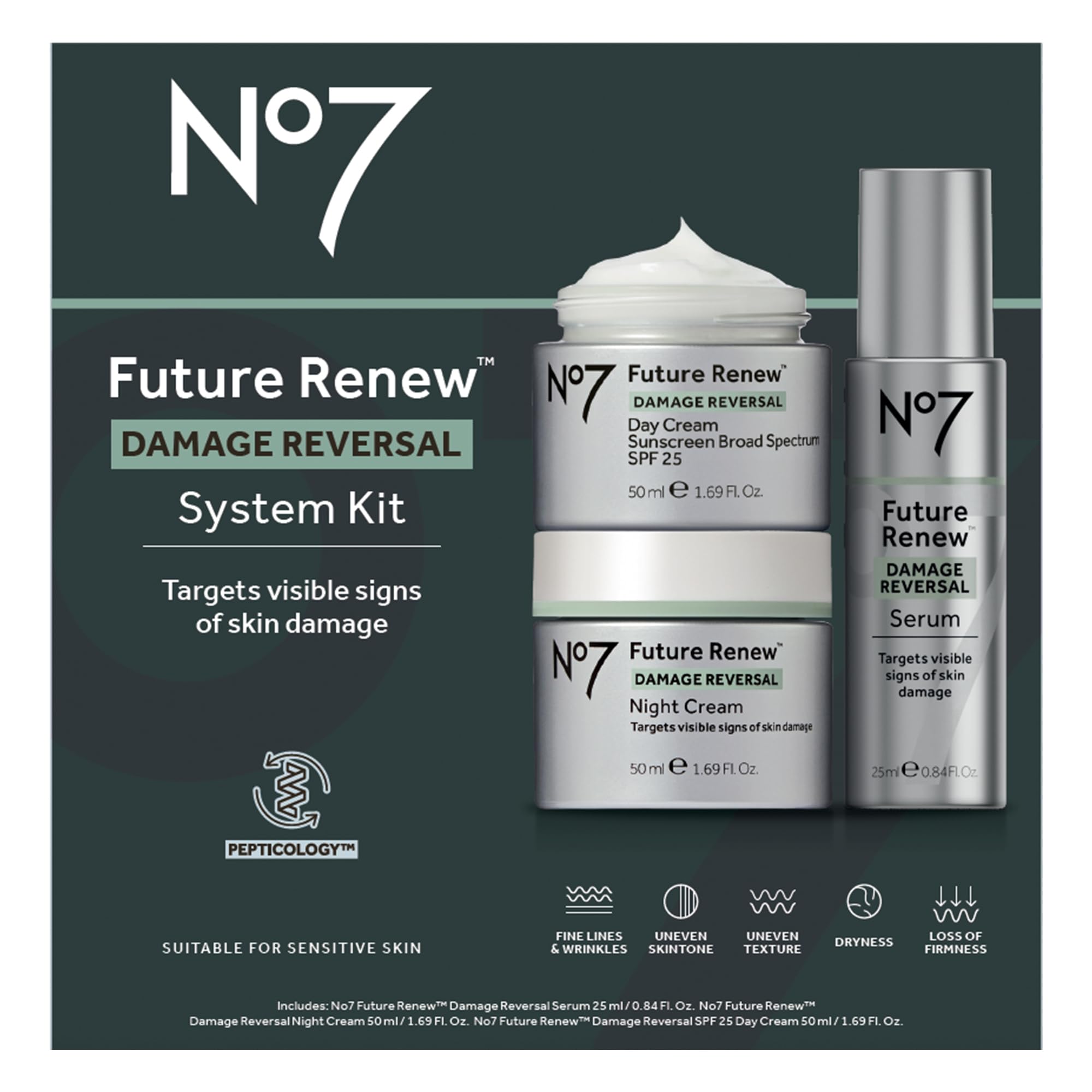 No7 Future Renew day cream SPF 25 tube offering daytime protection and moisture.