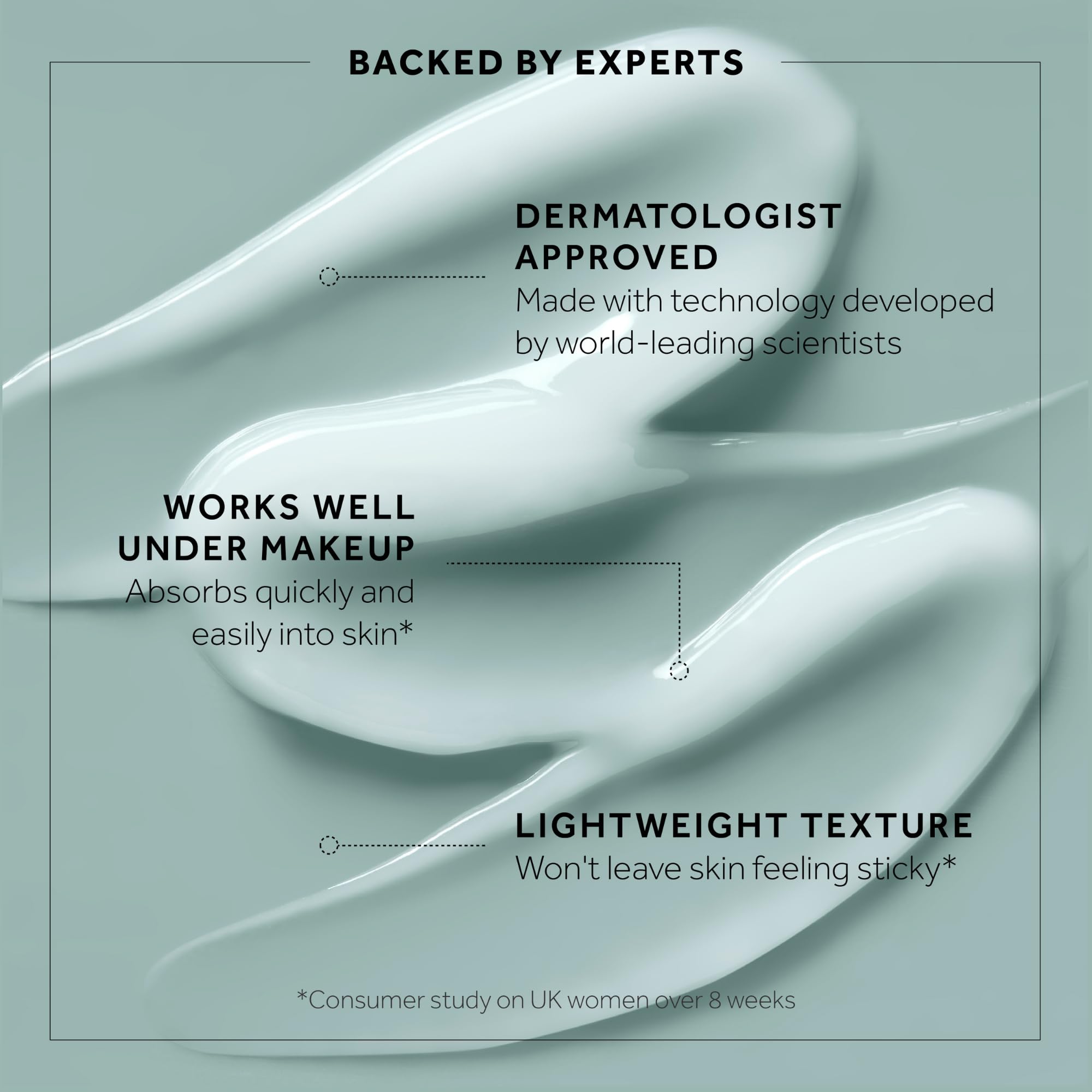 Applied to face and neck for a hydrated, radiant look.