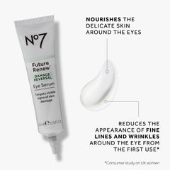 No7 Future Renew Serum para ojos, hidratación profunda gracias al ácido hialurónico.