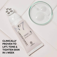 No7 Booster applied near neck and jawline for lifting-inspired contouring