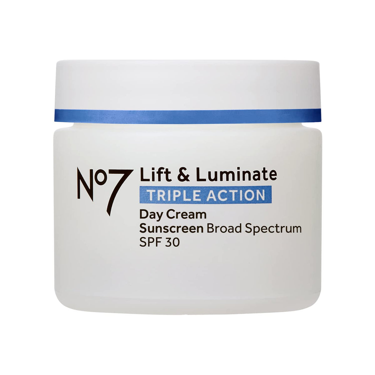No7 Lift & Luminate crema dia envase, ideal para empezar la rutina matutina