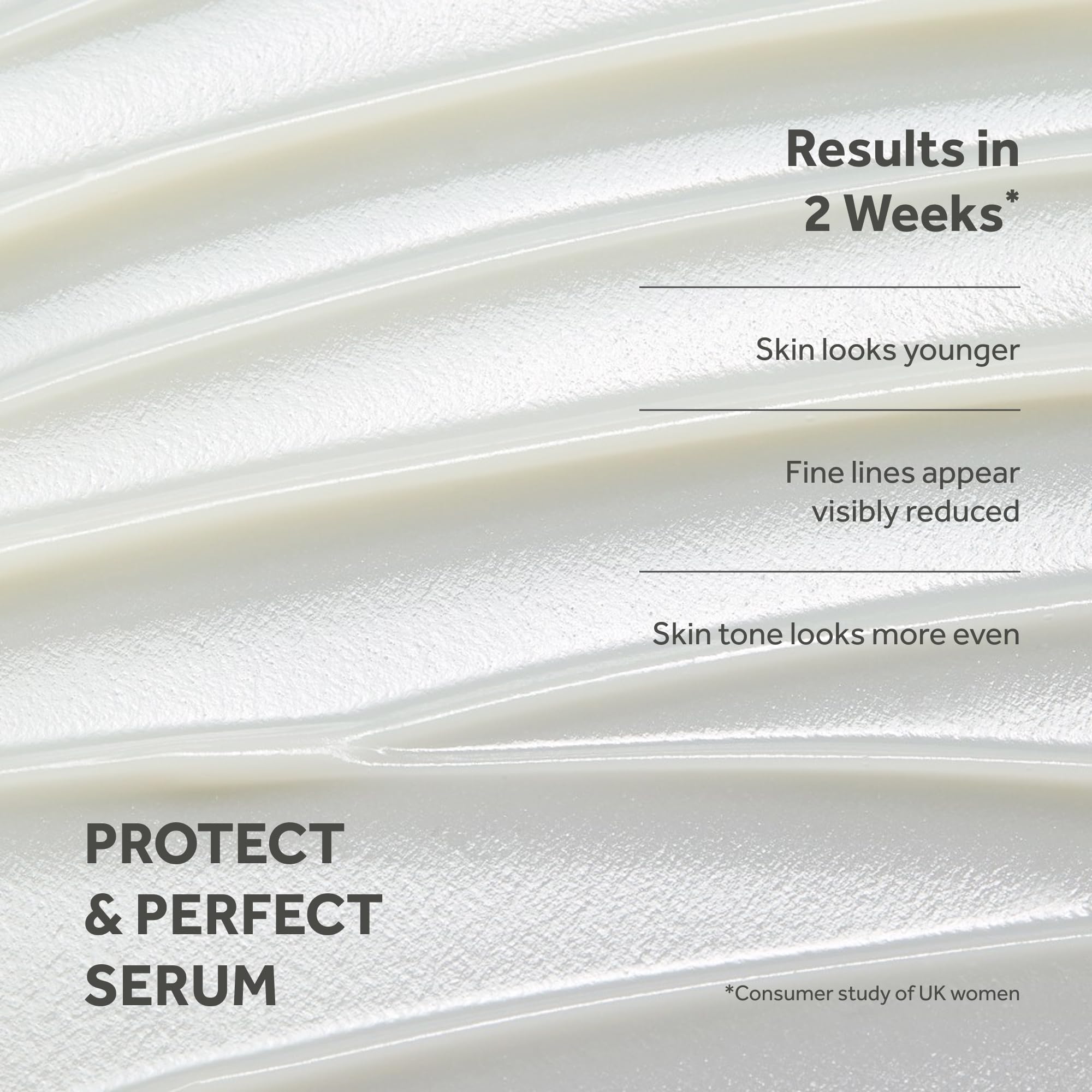 Ingredientes clave como hialuronato en No7 Protect and Perfect serum