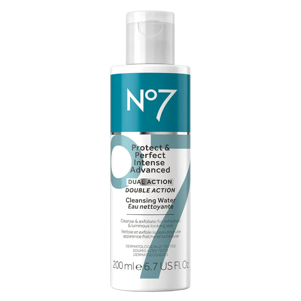 No7 botella de desmaquillante en agua, limpieza suave para rostro