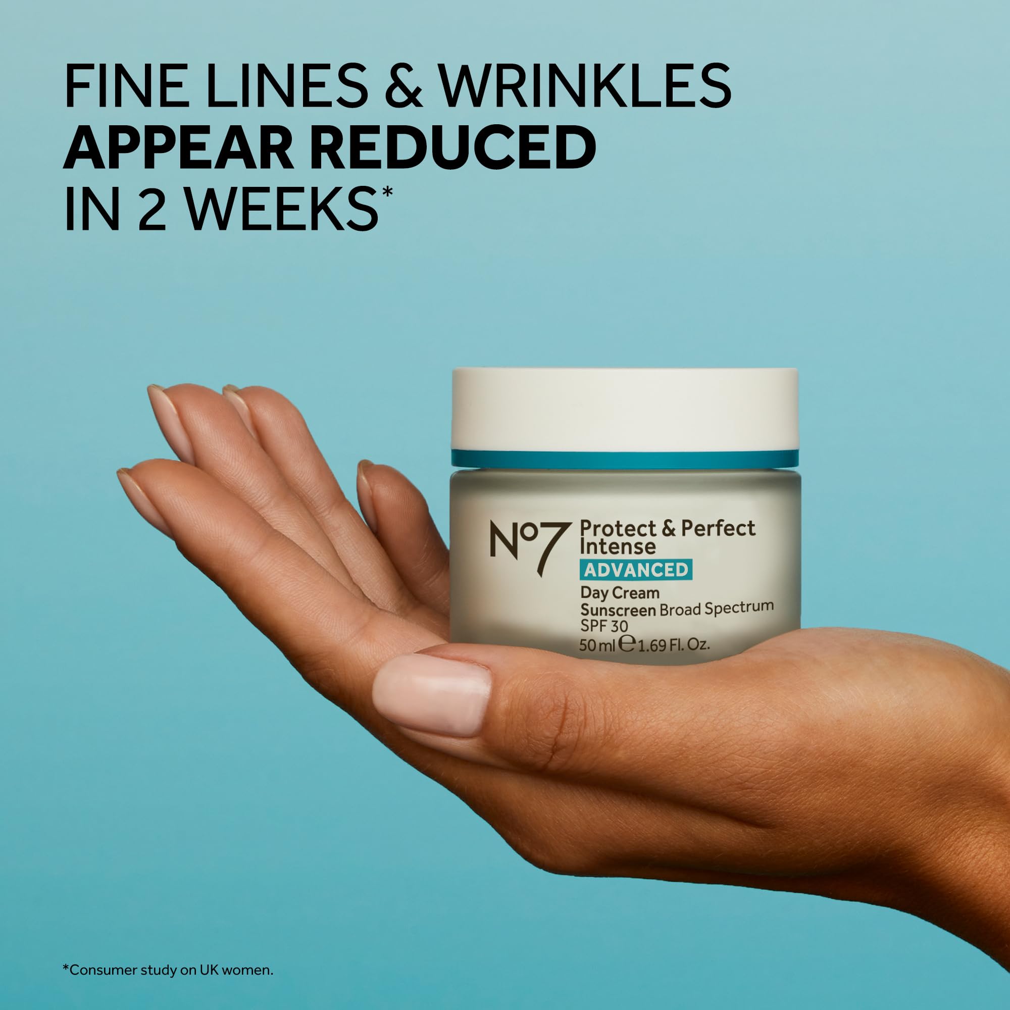 Application shot of No7 Protect & Perfect Intense day cream on skin