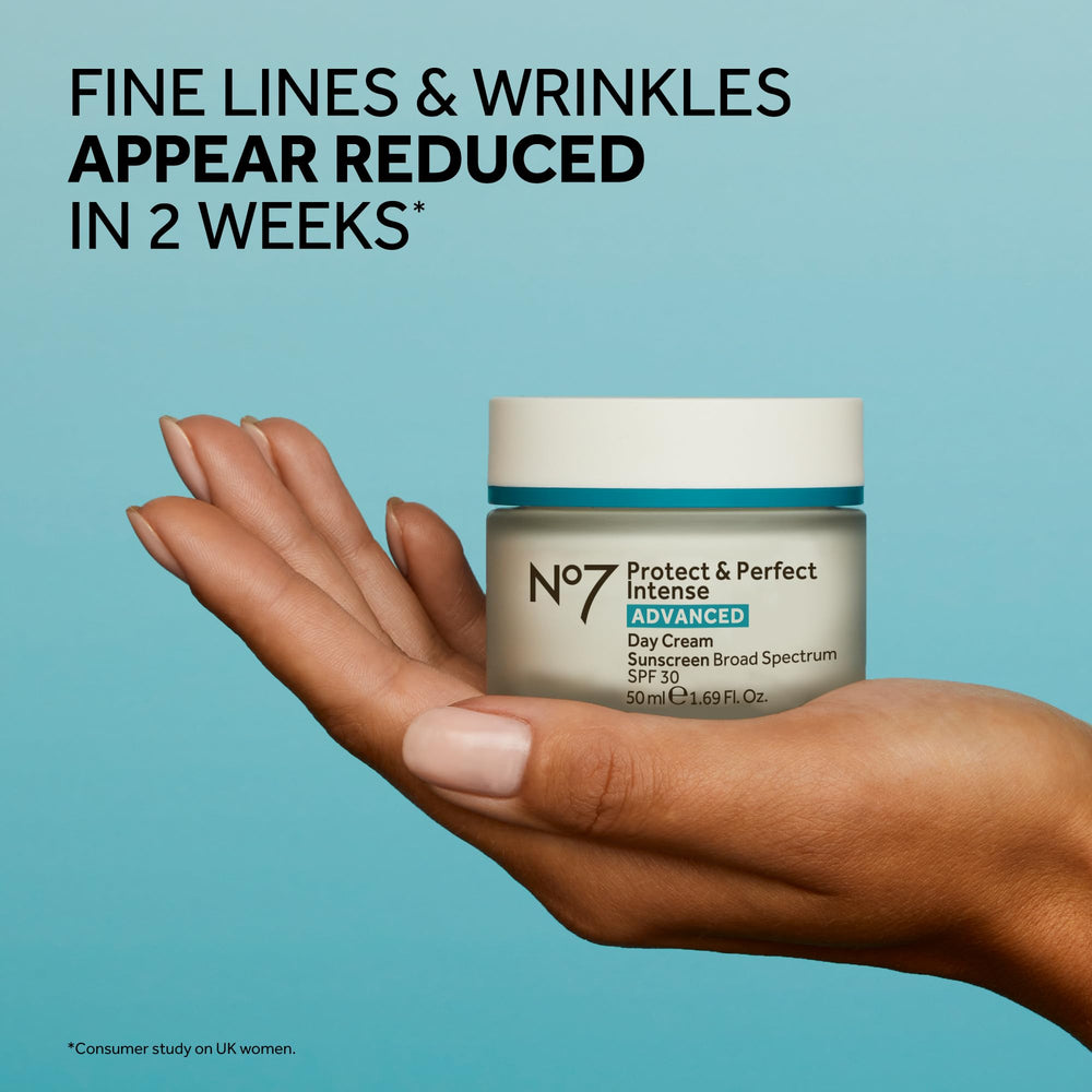 Application shot of No7 Protect & Perfect Intense day cream on skin