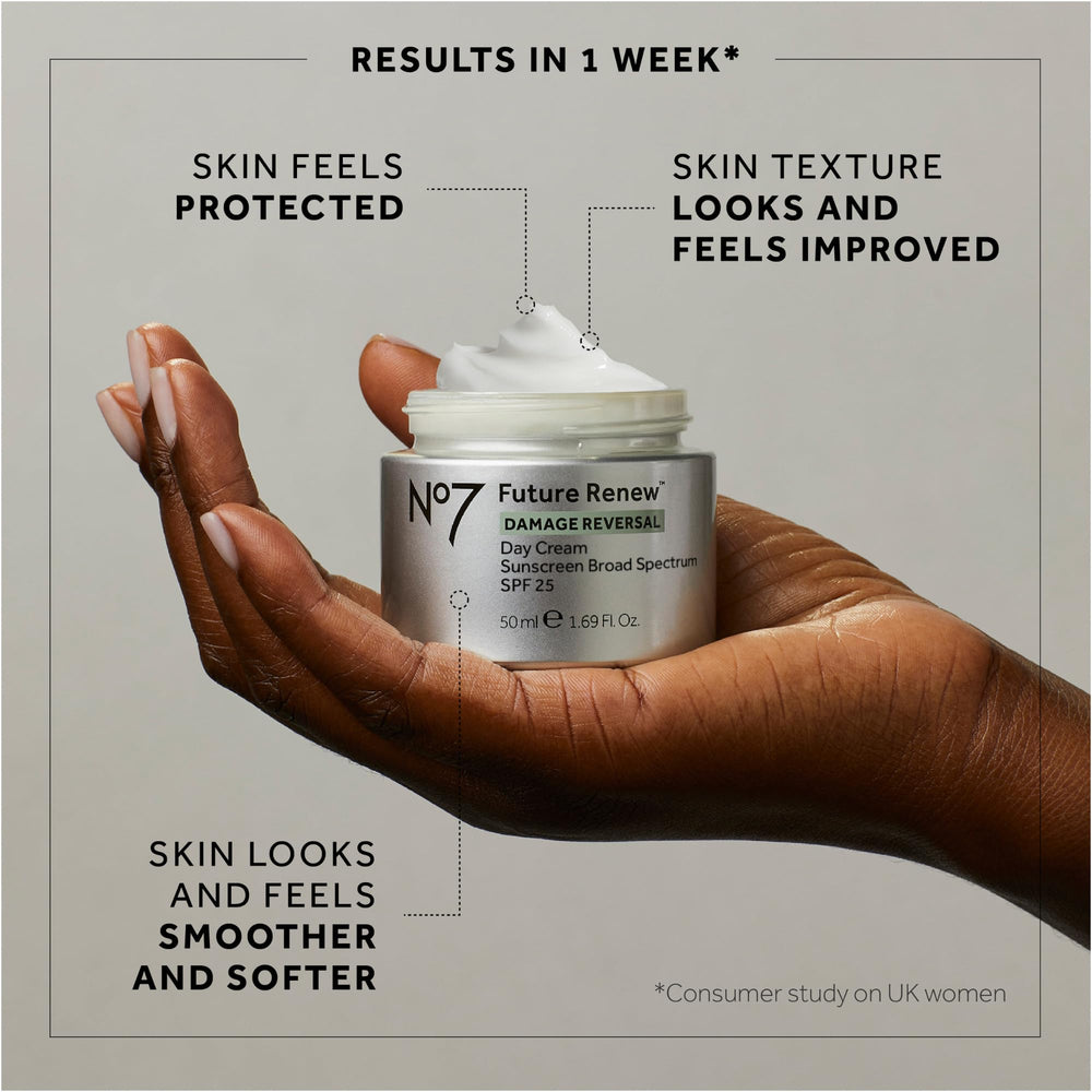 No7 SPF 25 moisturizer swatch on wrist demonstrating quick absorption.