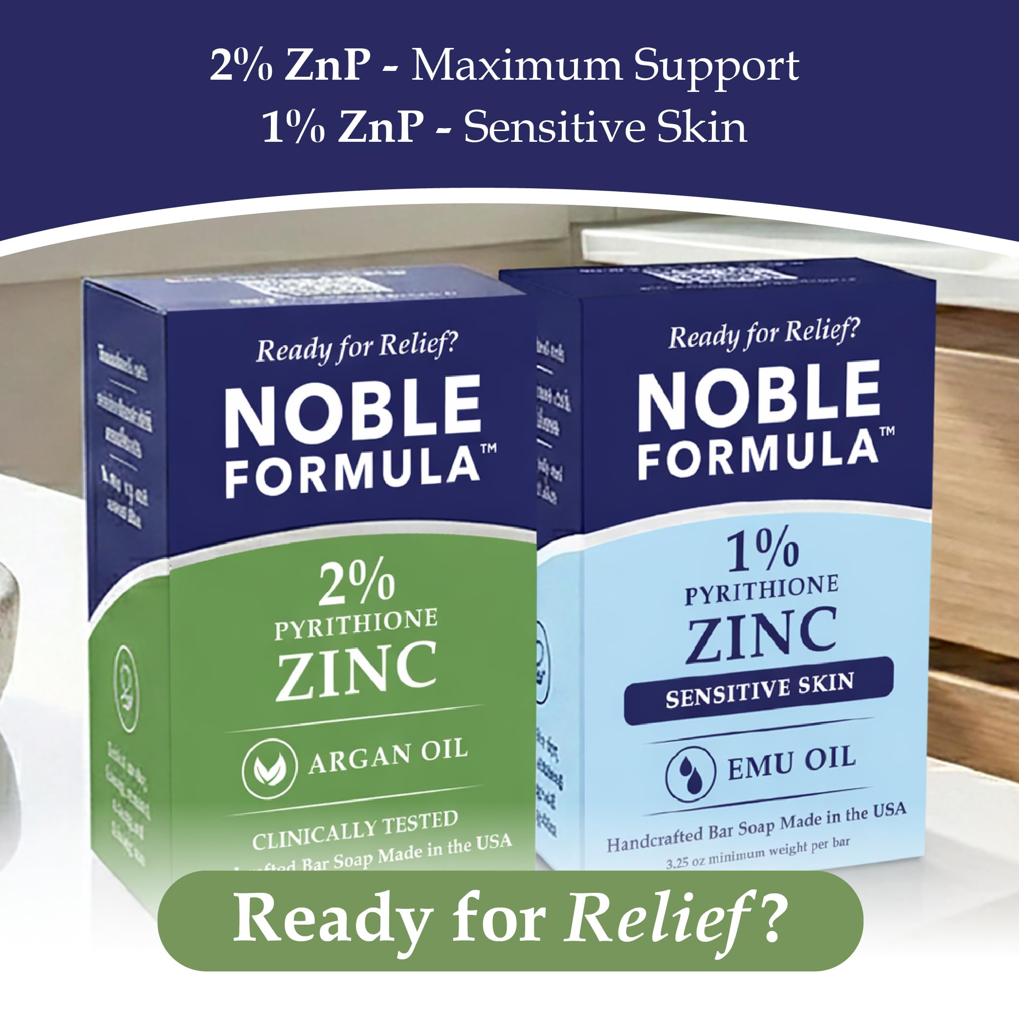 Jabón Noble Formula con ZnP y avena molida para exfoliar suavemente.