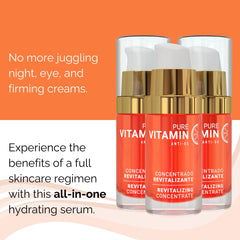 Noche Y Dia Vitamin C Serum on face demonstrates smooth, radiant skin.