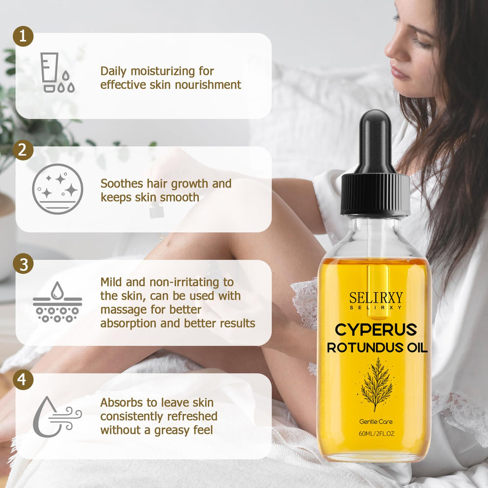 Nodfens Cyperus Rotundus oil gently massaged into skin for refreshed feel.
