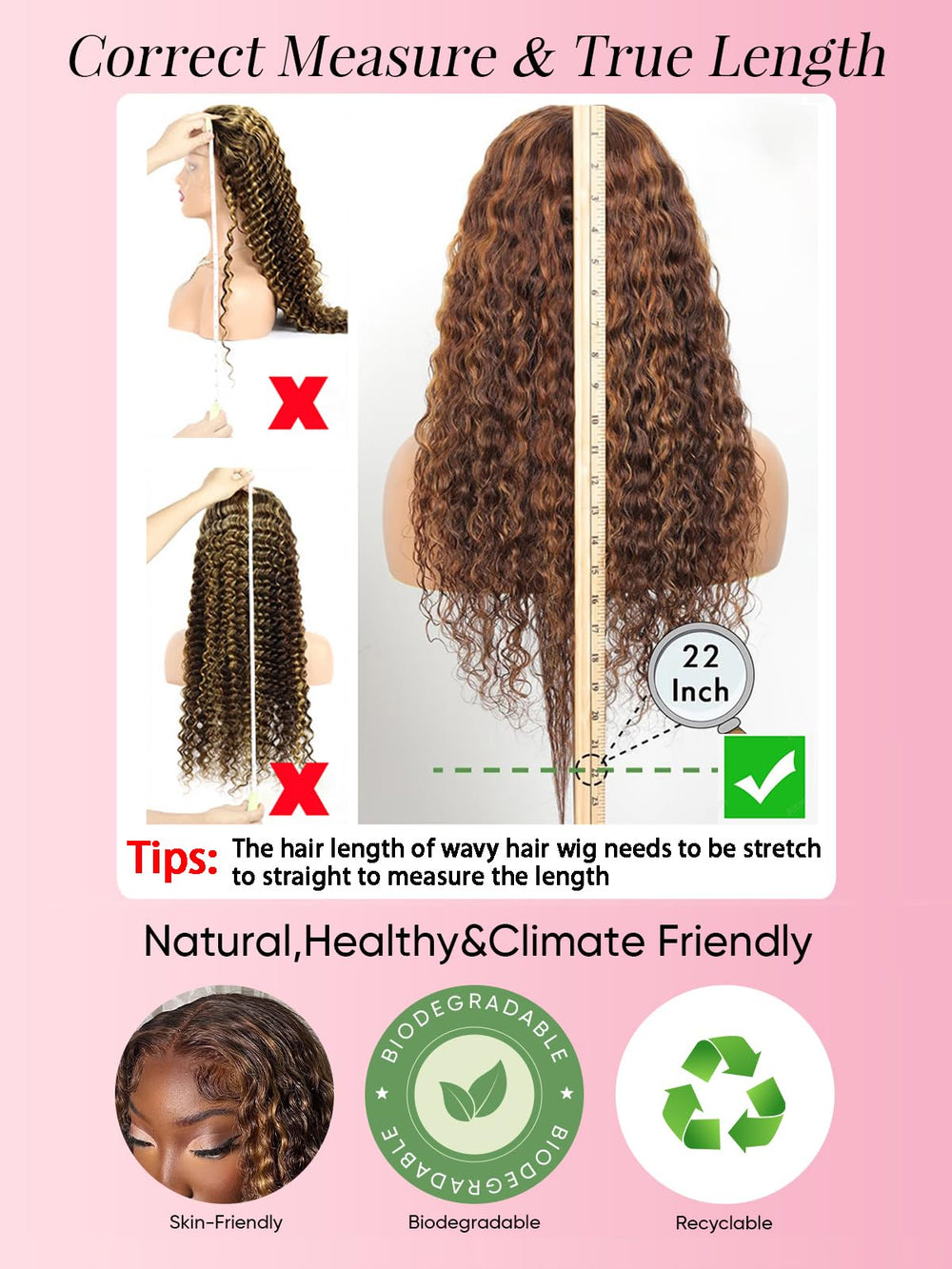 Noella Honey Blonde 13x6 average cap size fits most head shapes.
