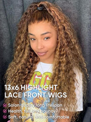 Noella Honey Blonde 13x6 ombre lace front with natural hairline for easy styling.
