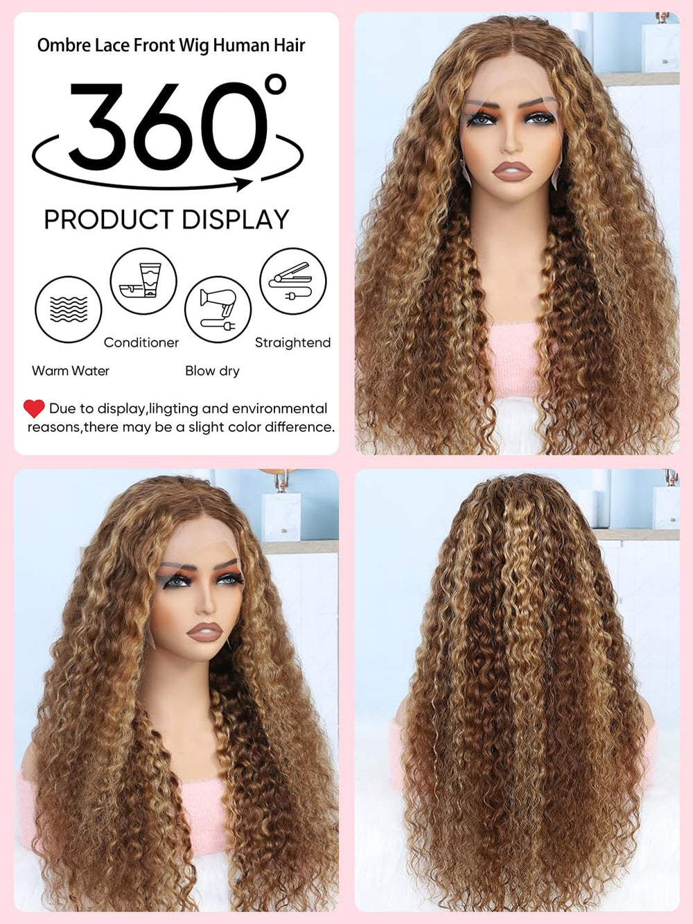 Noella Honey Blonde 13x6 pre-plucked hairline for quick, natural looks.