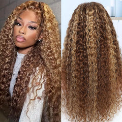 Noella Honey Blonde 13x6 water-wave lace front wig for natural movement and shine.