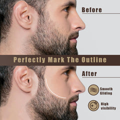 Noerrors barber pencil drawing on skin demonstrates hairline shaping.