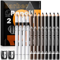 Noerrors barber pencil set 12-pack packaging with organized grooming on the go.