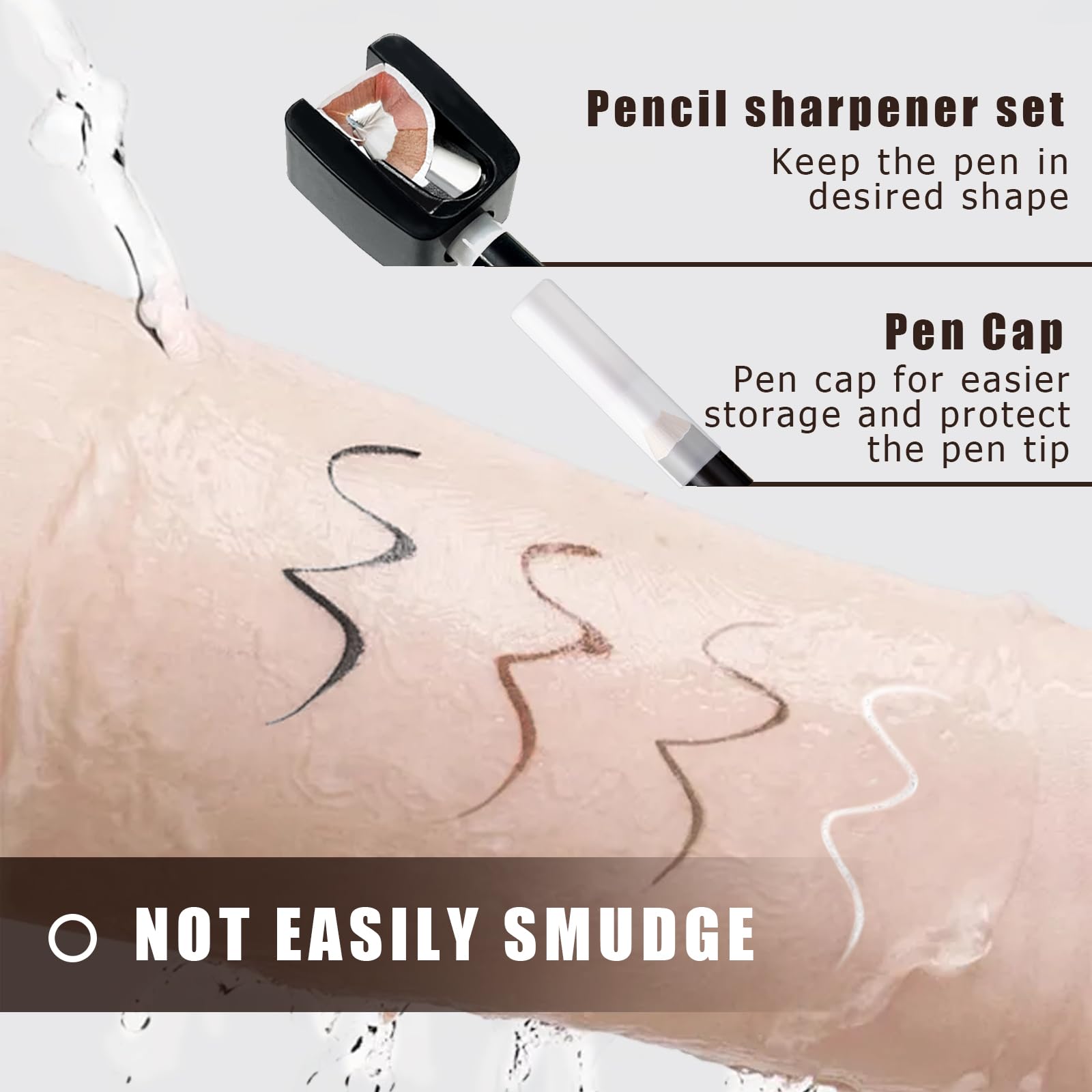 Noerrors barber pencil set cap protects sharpened tips during travel.