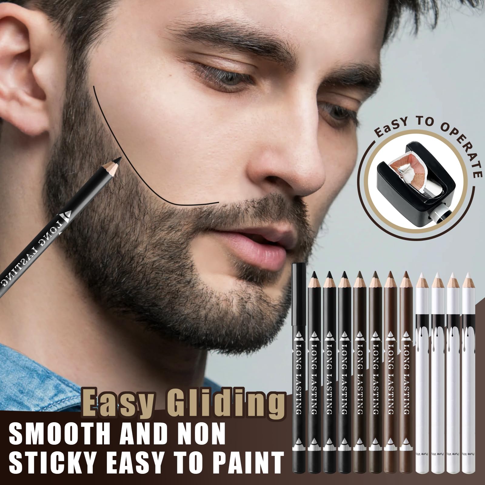Noerrors barber pencil set with color variety for precise hairline detailing.