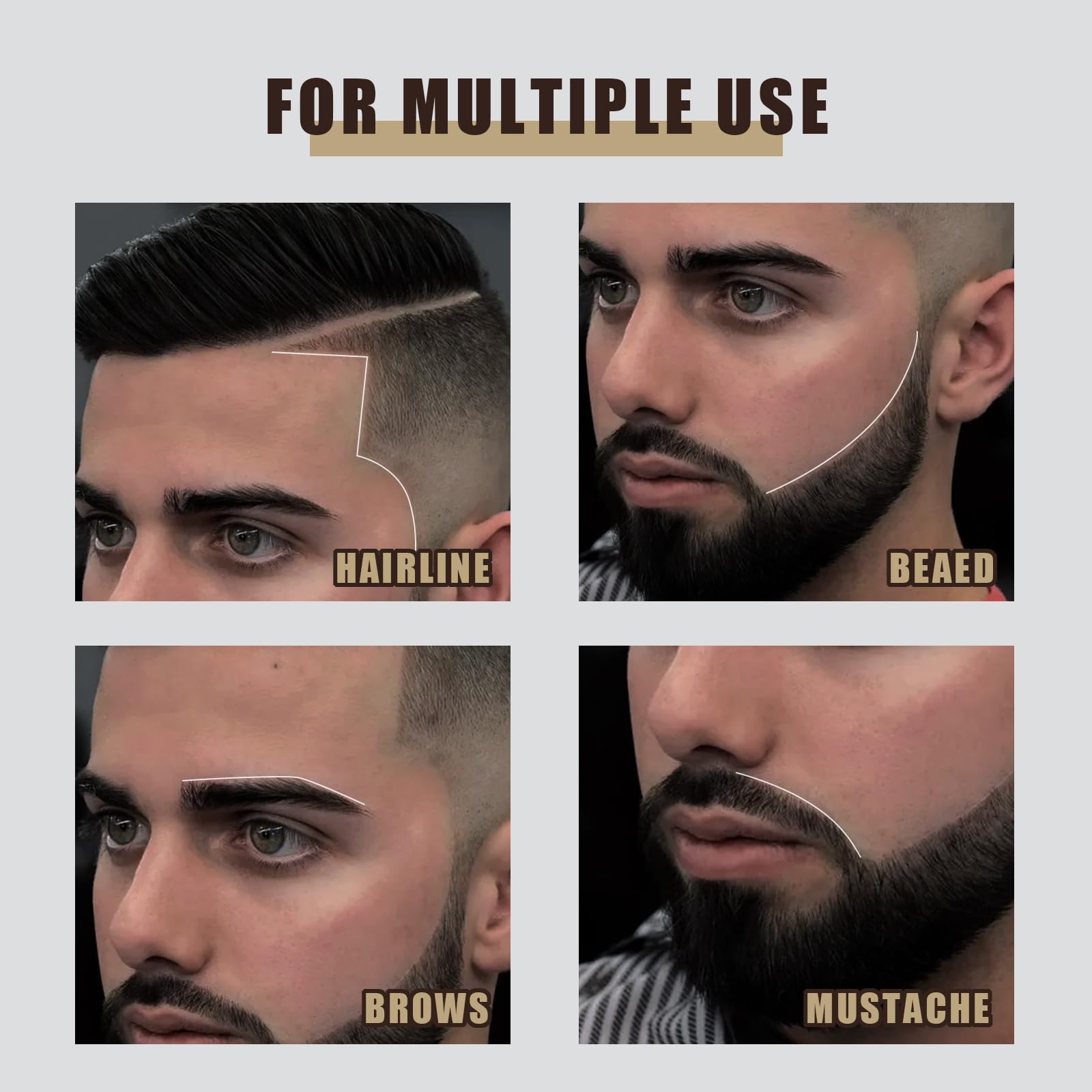 Noerrors barber pencil set includes sharpener for tip maintenance.